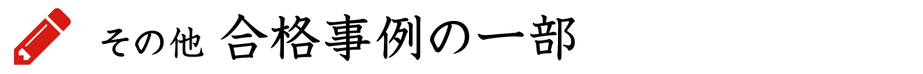 その他合格事例の一部